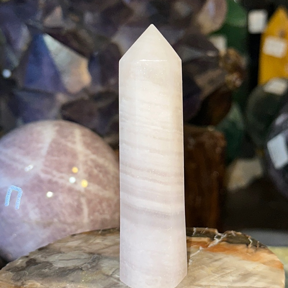 Pink Calcite Crystal Point!